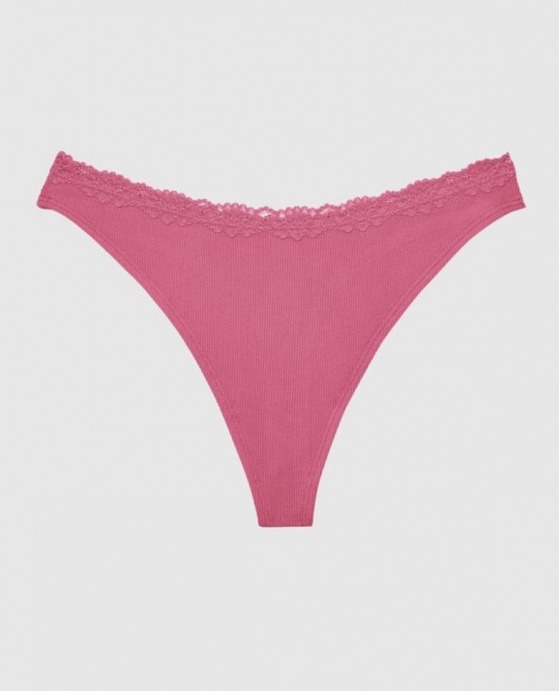 Women\'s La Senza Thong Panty Underwear Rose | uW4zqQDm