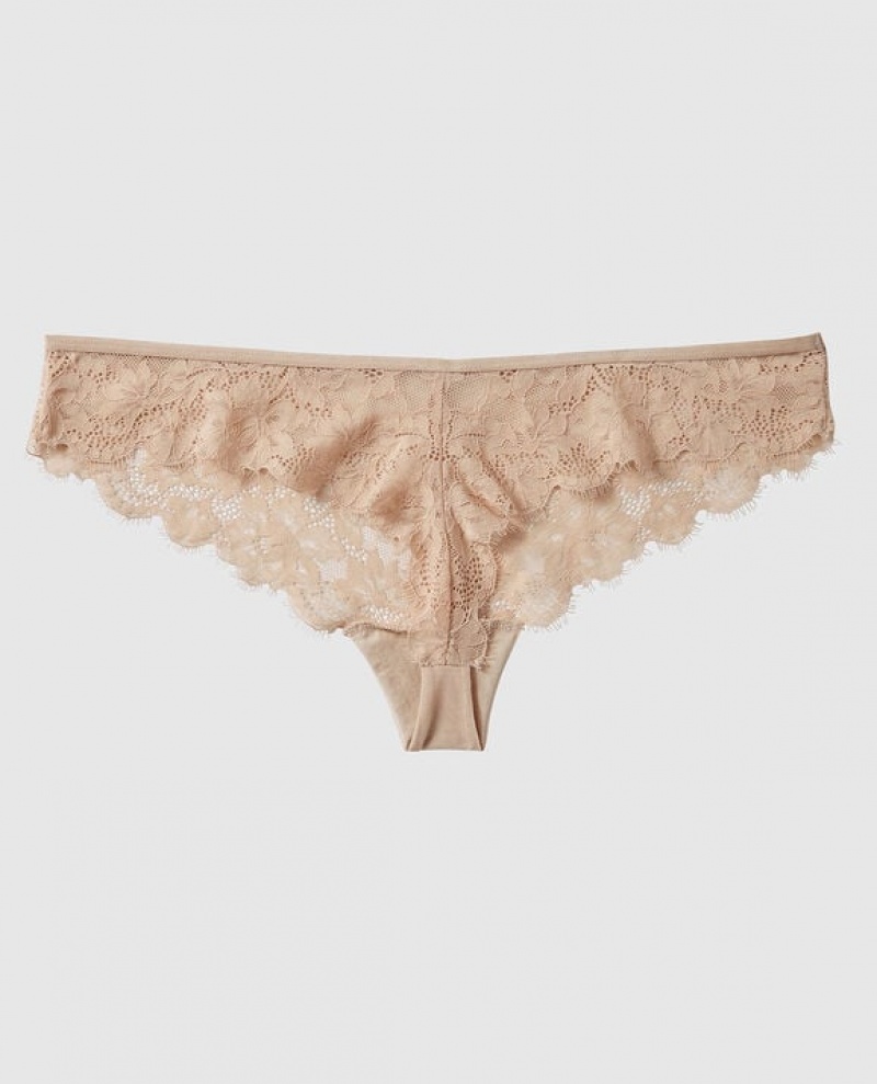 Women's La Senza Thong Panty Underwear Rosetan | agYo0XBe