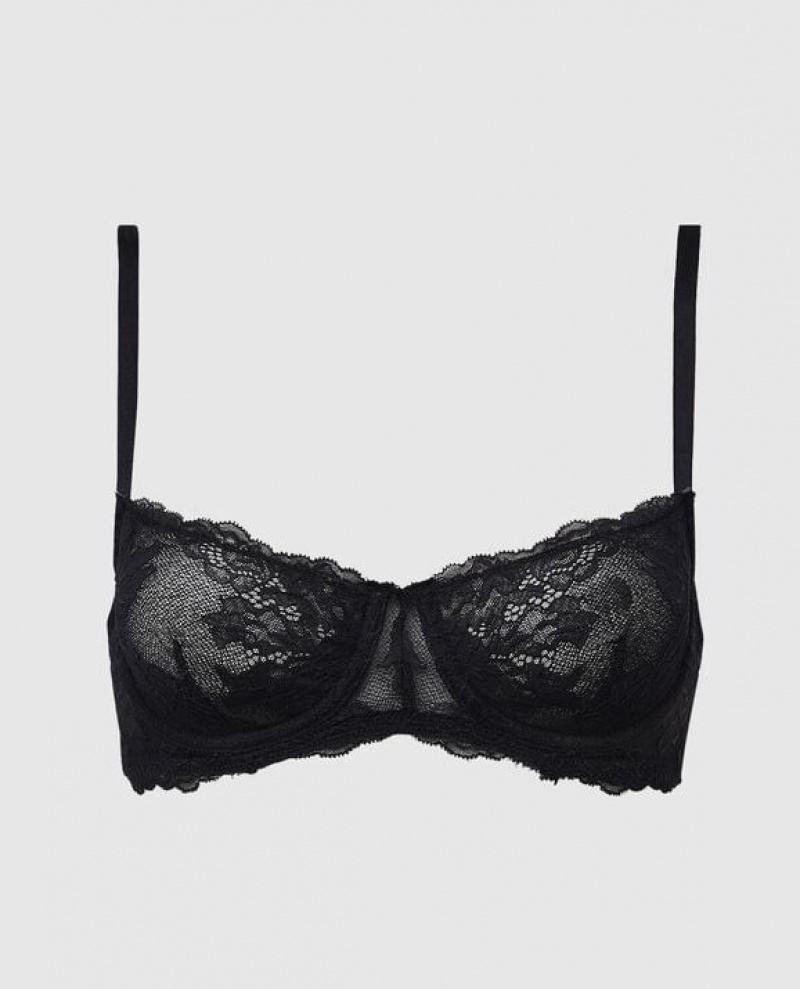 Women\'s La Senza Unlined Balconette Bras Black | 92B48xtK