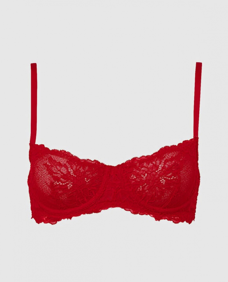 Women\'s La Senza Unlined Balconette Bras Red | bBgPjOvl