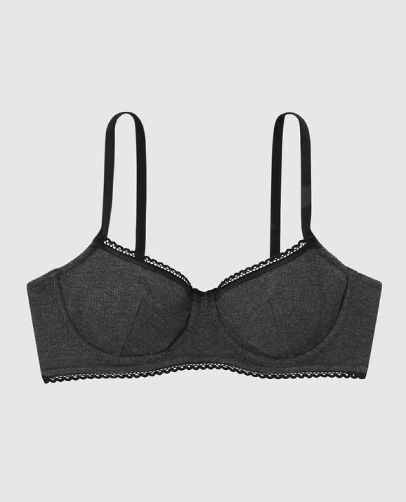 Women\'s La Senza Unlined Balconette Bras Black | oOK0e5xZ