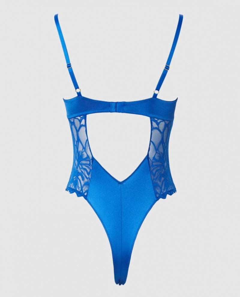 Women's La Senza Unlined Bodysuit Lingerie Deep Blue | Yr16Q4sH