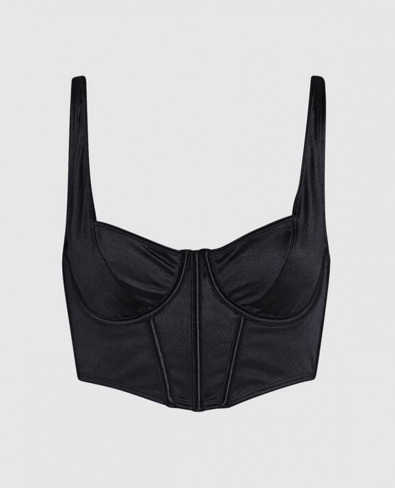 Women\'s La Senza Unlined Bra Top Lingerie Black | u3vmfVNQ