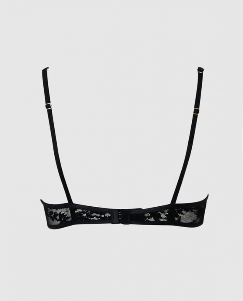 Women's La Senza Unlined Lace Bra Lingerie Black | yRGfLpvg