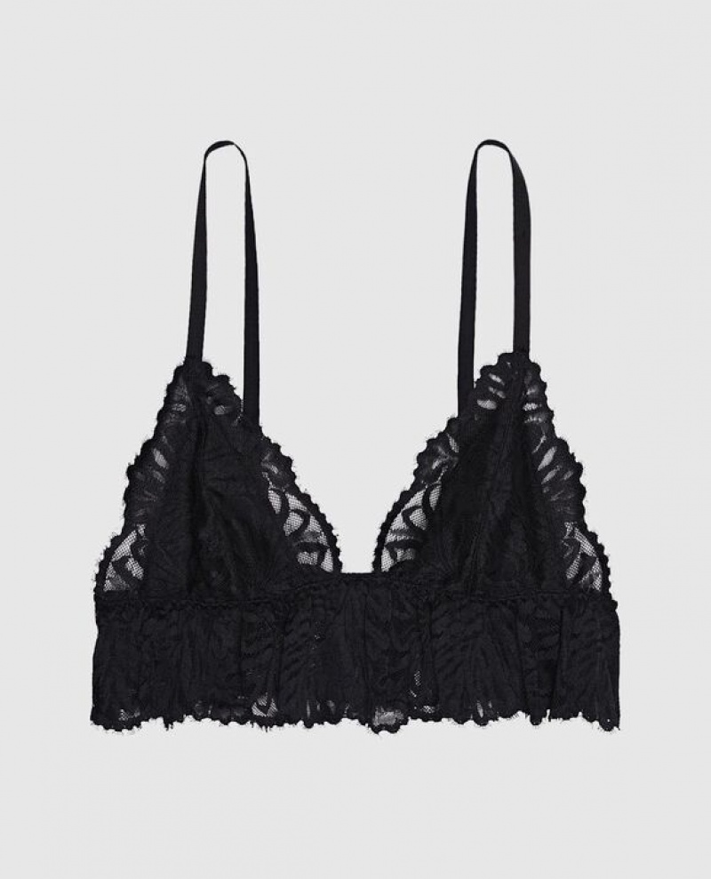 Women's La Senza Unlined Lace lette Bras Black | yffIeWVS