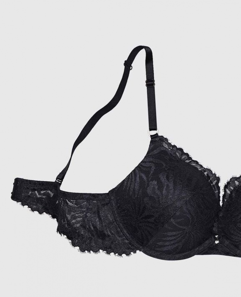 Women's La Senza Up 2 Cup Push Up Bras Black | PdftugXo